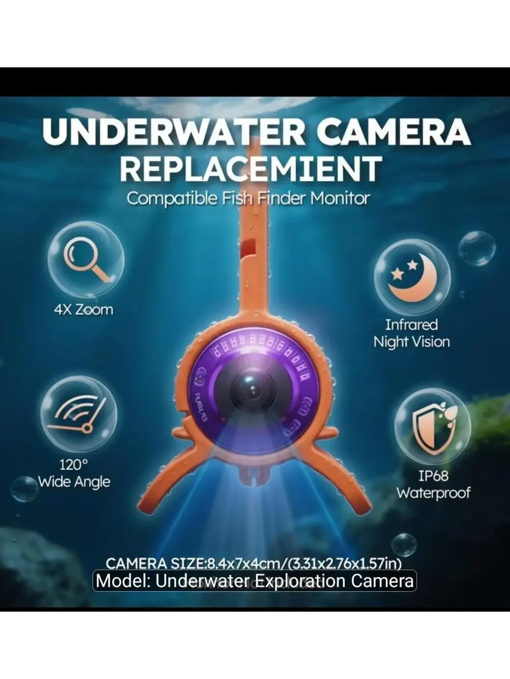 Upgrade] NO.1 HD 1080P Underwater Fishing Camera 7'' - w/10,